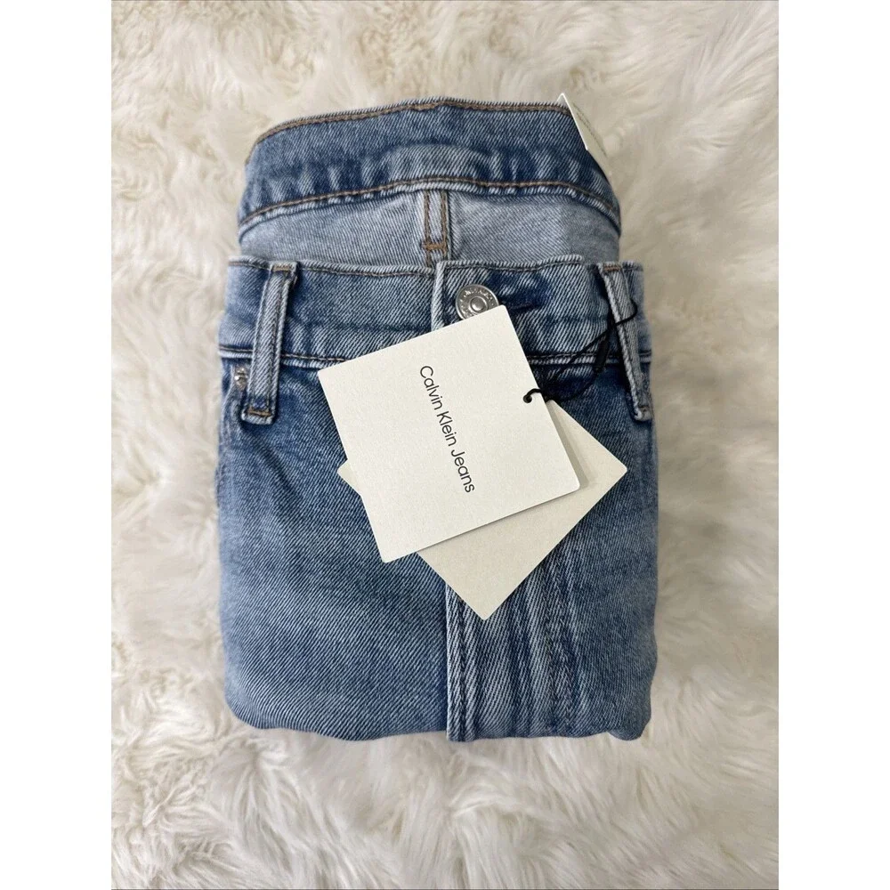 Calvin Klein Standard Straight Jeans Mens 33x30 Measure 33x28.5 Blue Stretch NWT